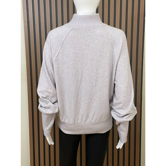 Anthropologie Maeve Laney Women's M Purple Sweater Poly Knit Mock Neck Stretch - Picture 2 of 9